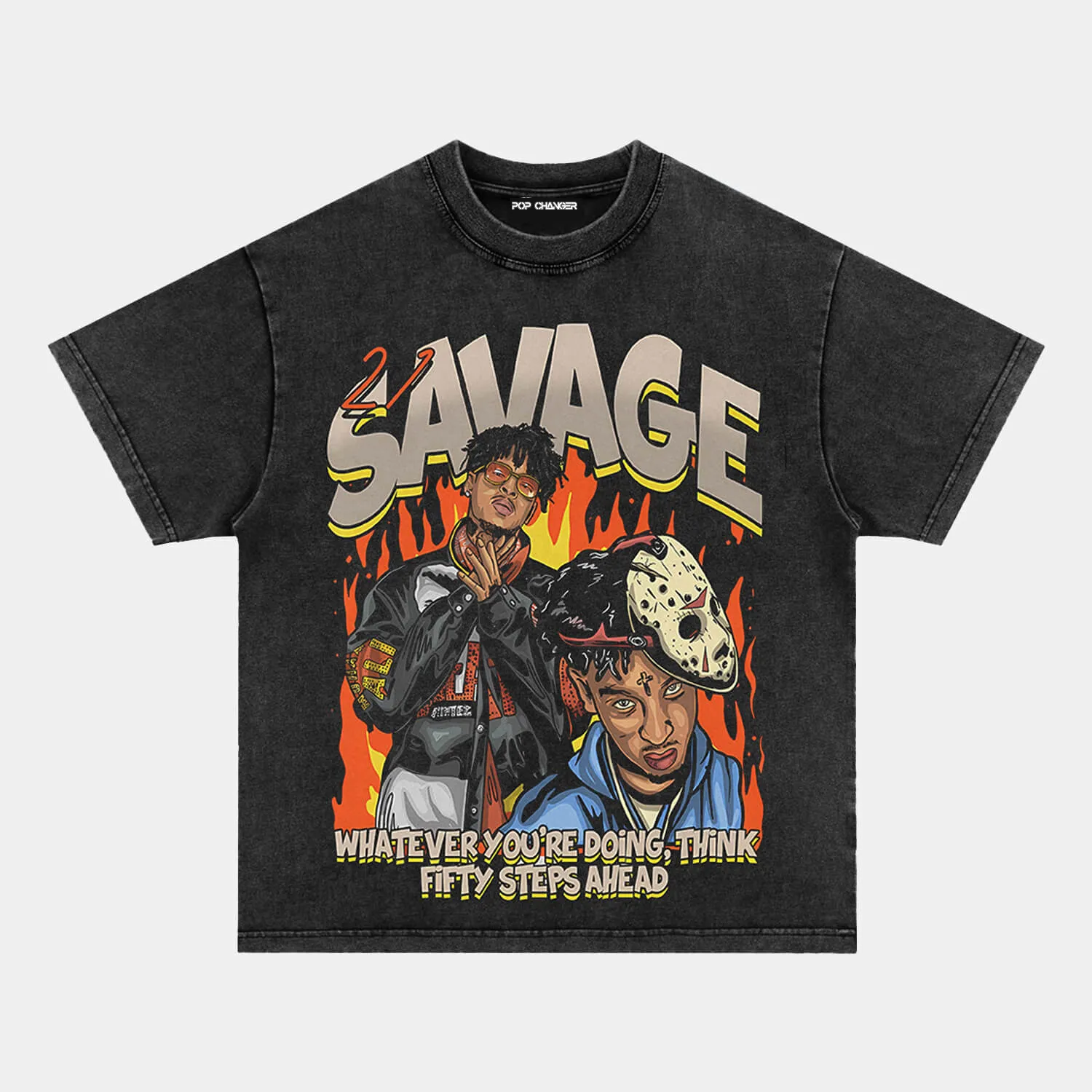 21 SAVAGE FIFTY STEPS GRAPHIC TEE - POPCHANGER