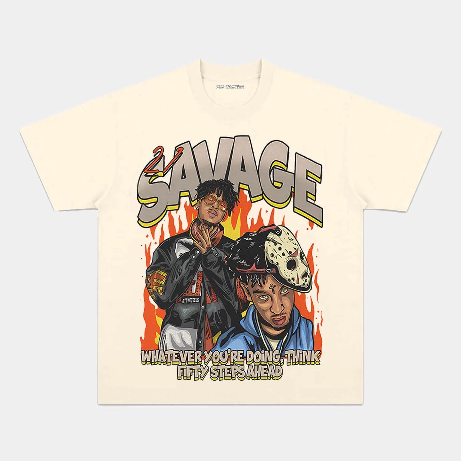 21 SAVAGE FIFTY STEPS GRAPHIC TEE - POPCHANGER