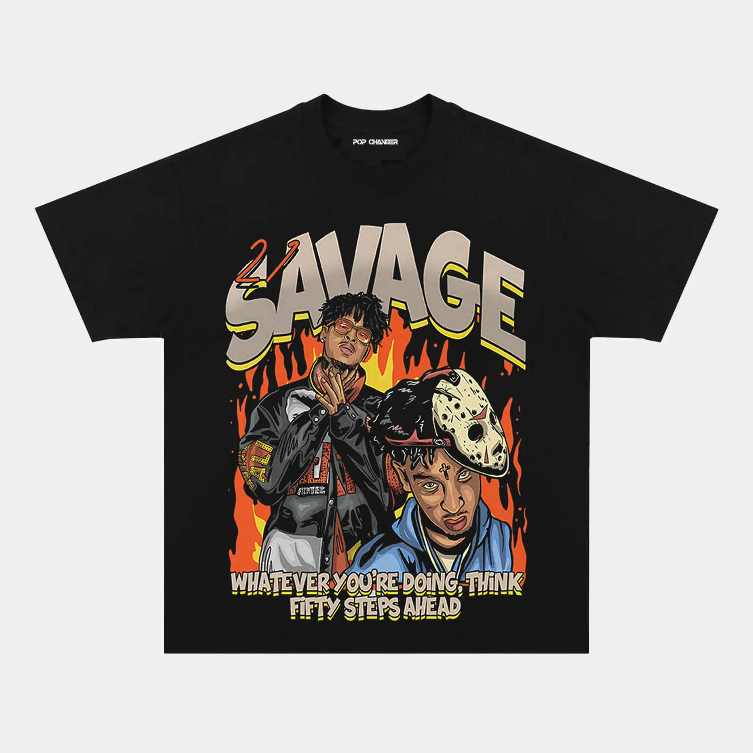 21 SAVAGE FIFTY STEPS GRAPHIC TEE - POPCHANGER