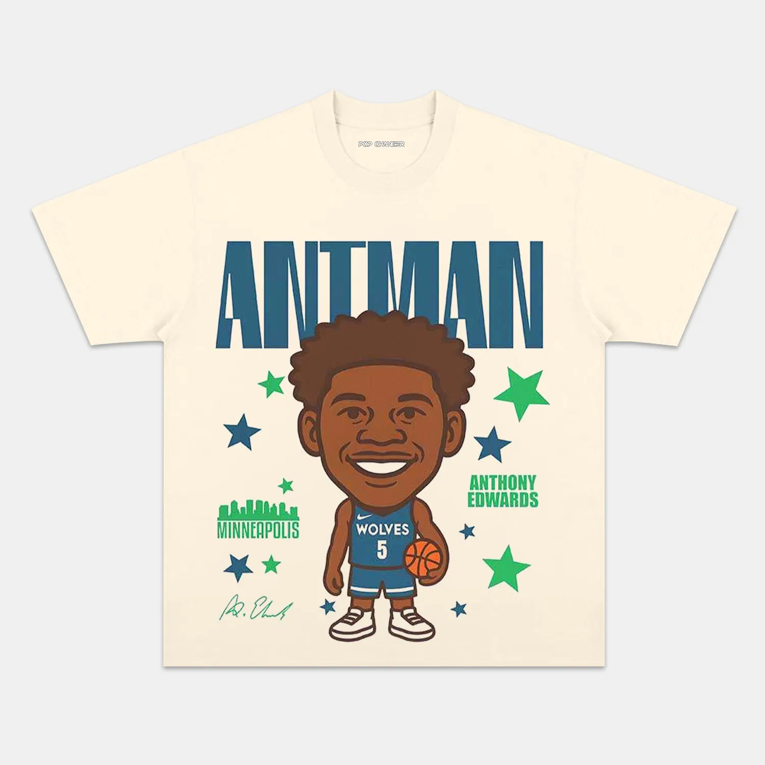 ANTHONY EDWARDS CARTOON TEE - POPCHANGER