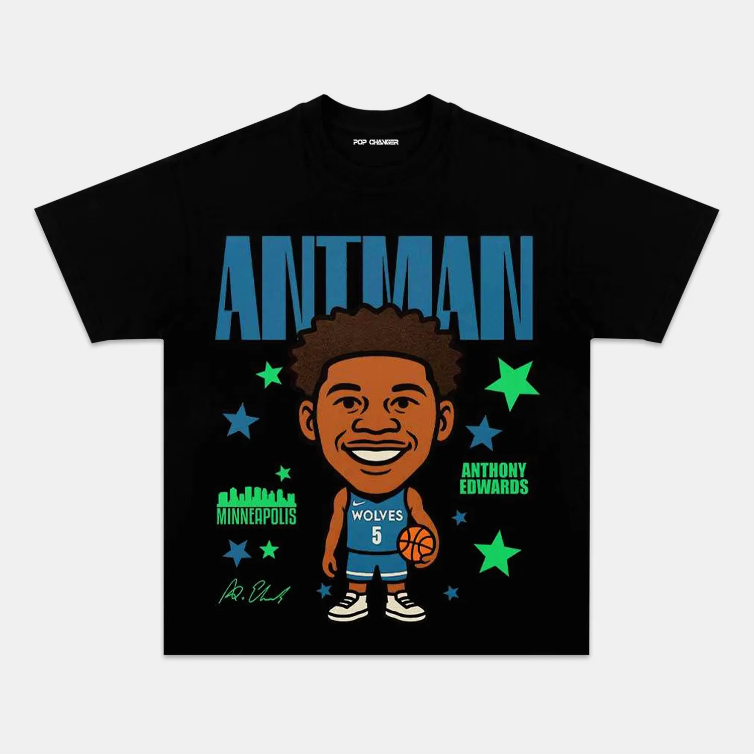ANTHONY EDWARDS CARTOON TEE - POPCHANGER