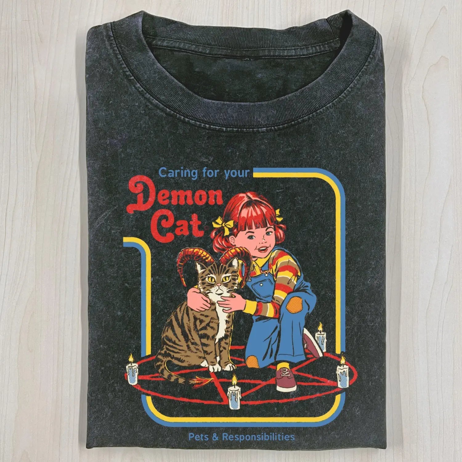 CARING FOR YOUR DEMON CAT T-SHIRT - POPCHANGER