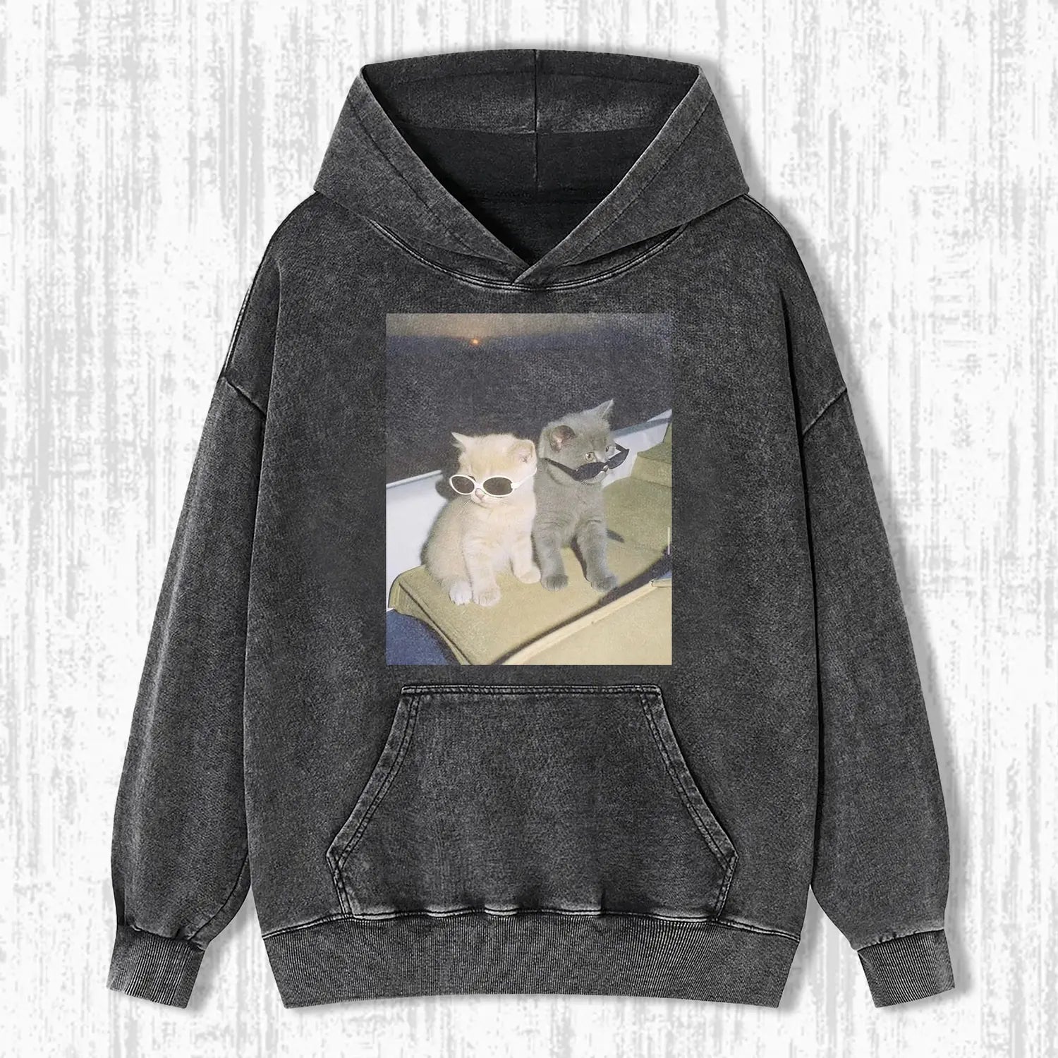 CAT WITH SUNGLASSES HOODIE - POPCHANGER