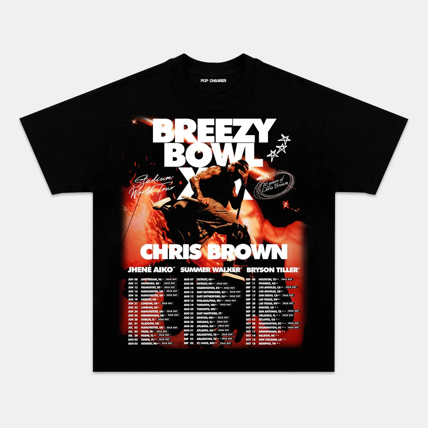 CHRIS BROWN TOUR 2025 TEE - POPCHANGER