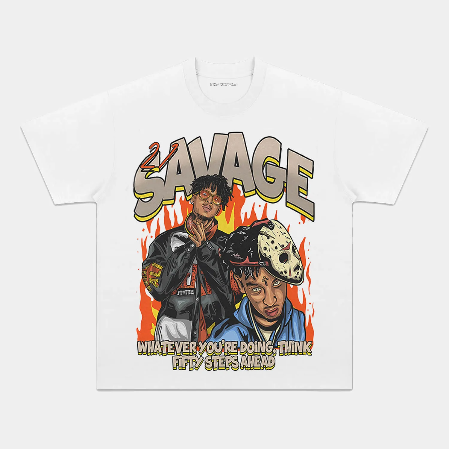 21 SAVAGE FIFTY STEPS GRAPHIC TEE - POPCHANGER