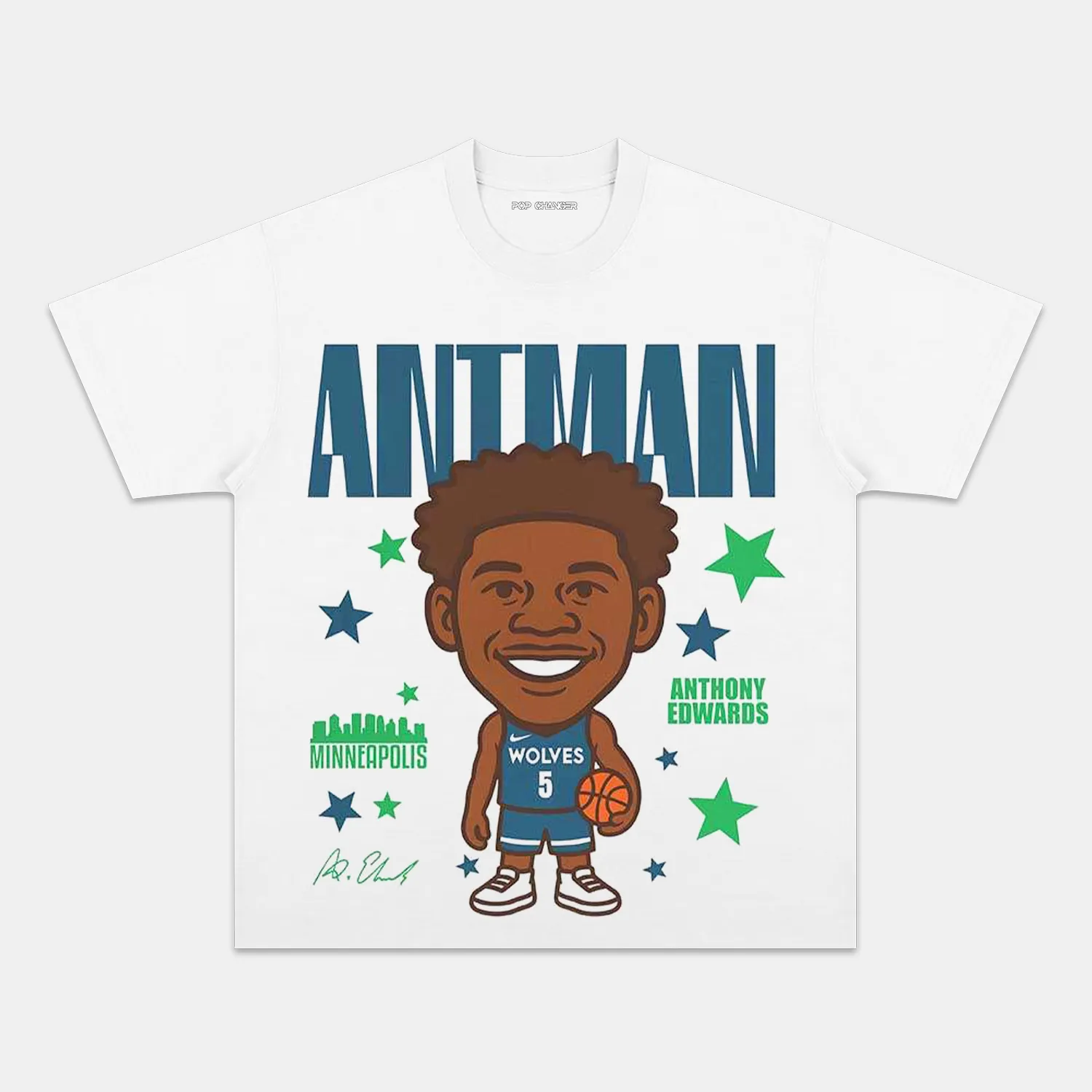 ANTHONY EDWARDS CARTOON TEE - POPCHANGER