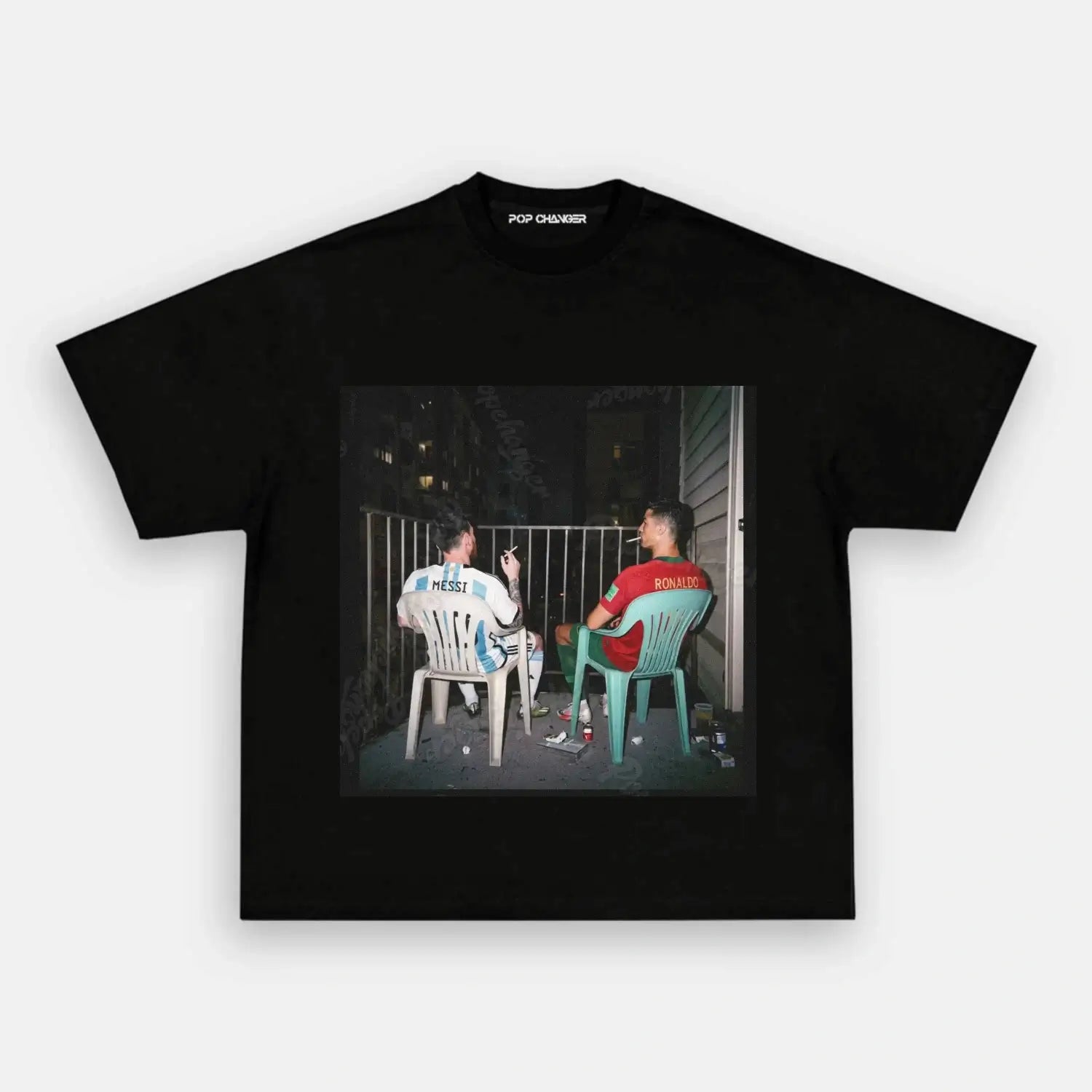 Ronaldo & Messi Funny Graphic Tee - POPCHANGER